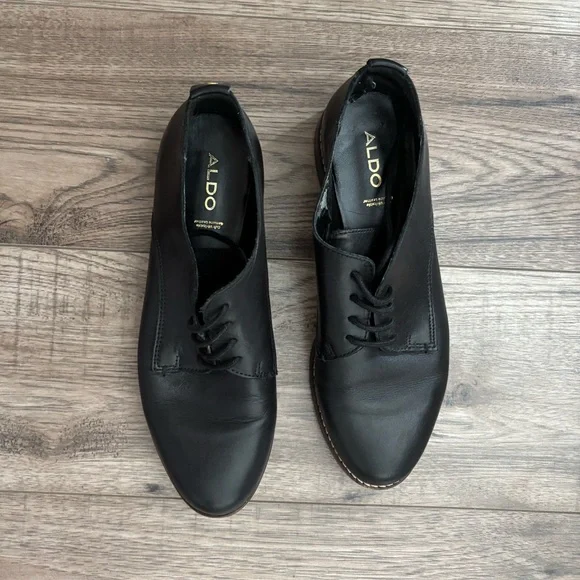 Aldo Maedagua Black Leather Menswear Lace-Up Dress Shoes - Picture 2 of 4